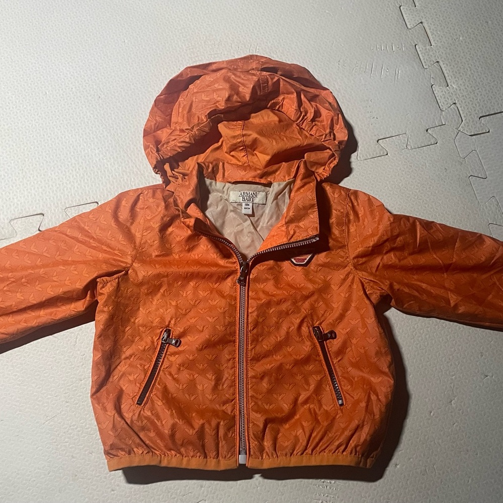 Giorgio Armani Vibrant Orange Kids Raincoat